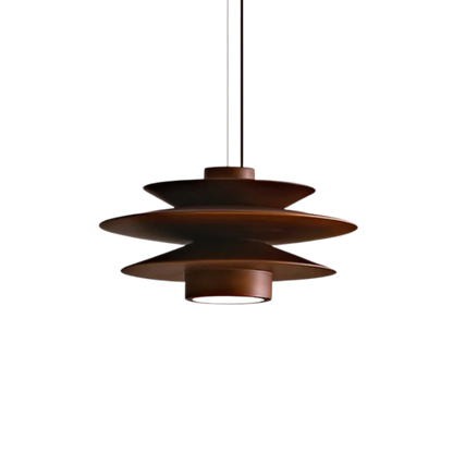 Pendant Light Tiered Sculptural Solid Rubberwood Dimmable