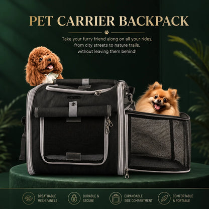 Pet Bike Basket Expandable Ventilated Mesh Quick-Release Mount