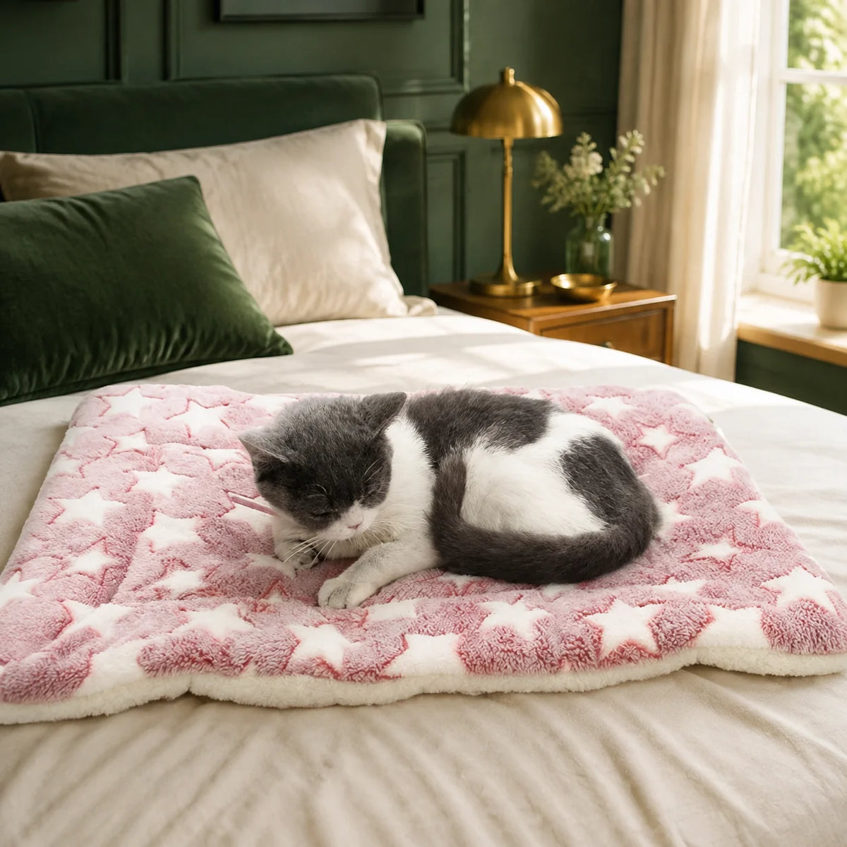 Pet Blanket Double-Brushed Coral Fleece Machine Washable & Foldable