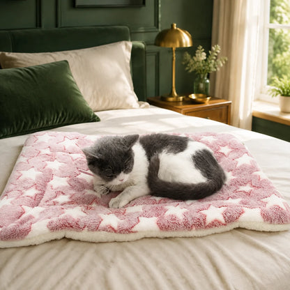 Pet Blanket Double-Brushed Coral Fleece Machine Washable & Foldable