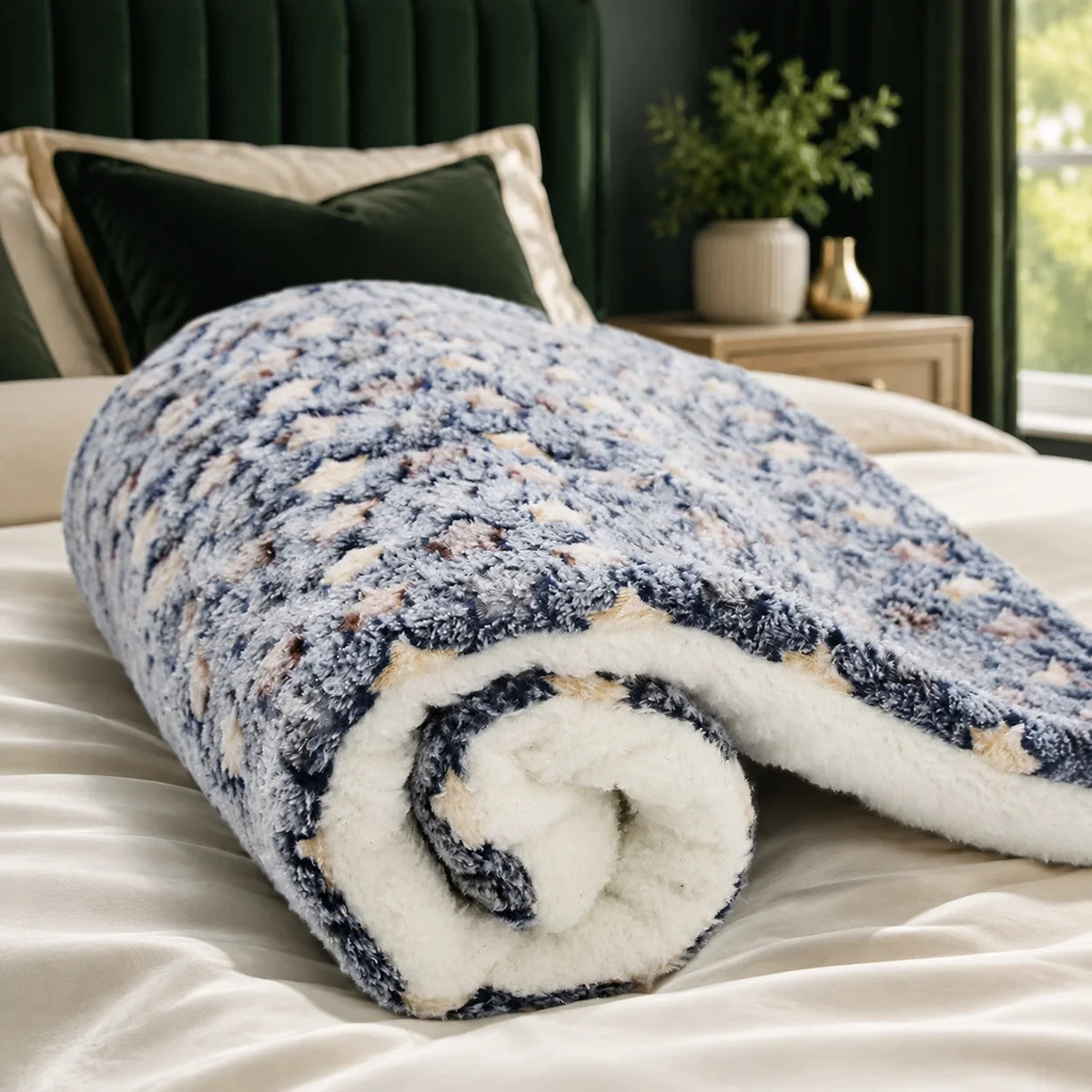 Pet Blanket Double-Brushed Coral Fleece Machine Washable & Foldable