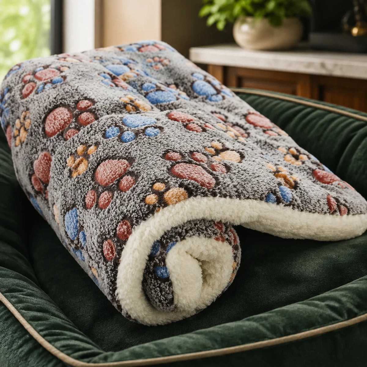 Pet Blanket Double-Brushed Coral Fleece Machine Washable & Foldable