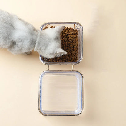 Pet Bowl Set Raised Tilted Stand Removable Bowls Non-Slip Base