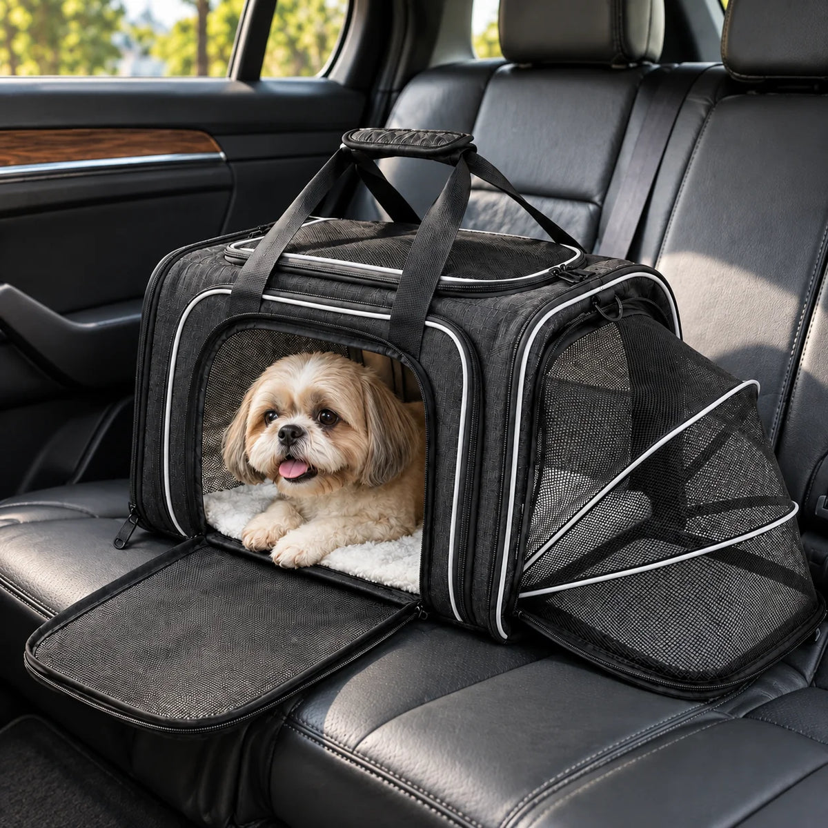 Pet Carrier Expandable Soft-Sided Breathable Mesh