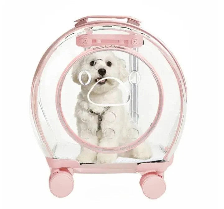 Pet Carrier Suitcase Rolling With Built-In Lock
