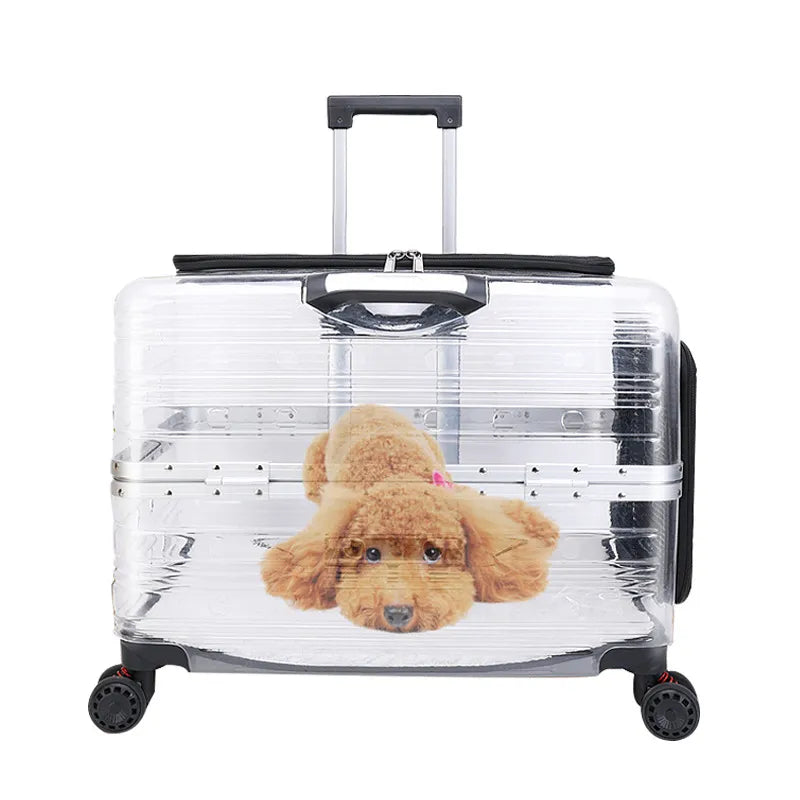 Pet Carrier Suitcase Rolling With Built-In Lock