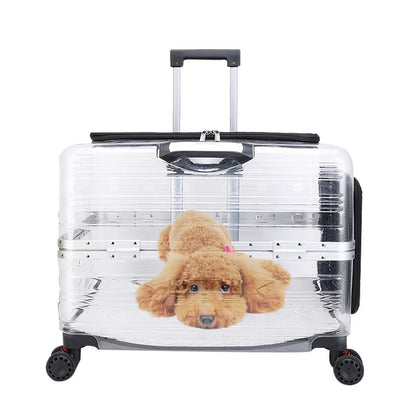 Pet Carrier Suitcase Rolling With Built-In Lock
