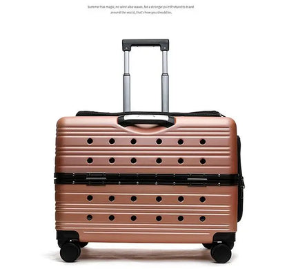 Pet Carrier Suitcase Rolling With Built-In Lock