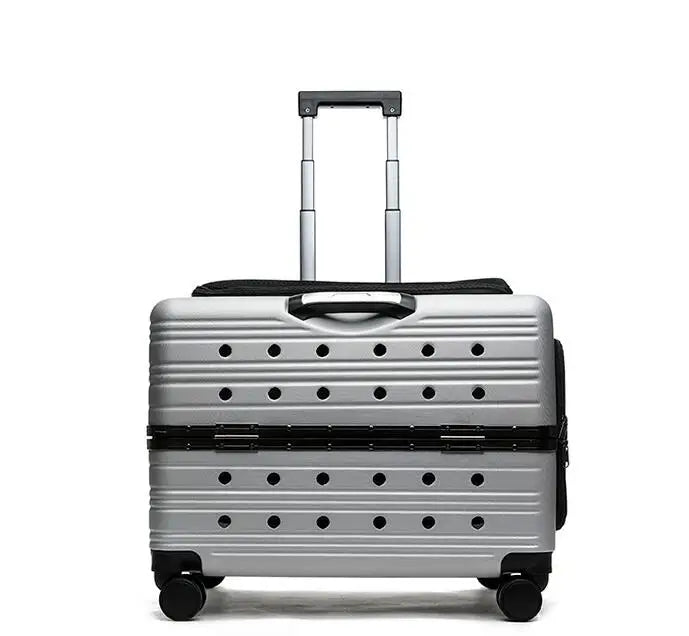 Pet Carrier Suitcase Rolling With Built-In Lock
