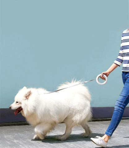 Pet Leash Retractable LED Rechargeable Hands-Free Ring Grip