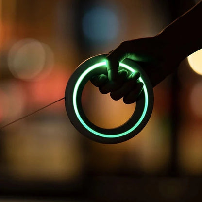 Pet Leash Retractable LED Rechargeable Hands-Free Ring Grip
