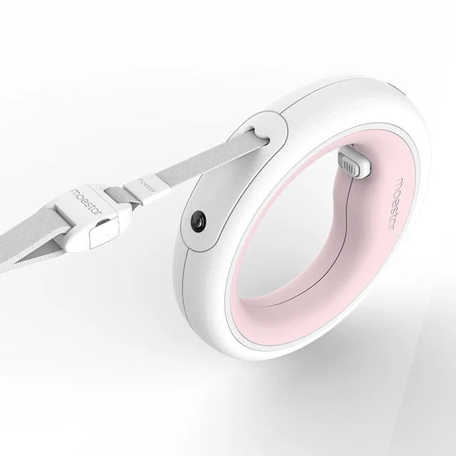 Pet Leash Retractable LED Rechargeable Hands-Free Ring Grip