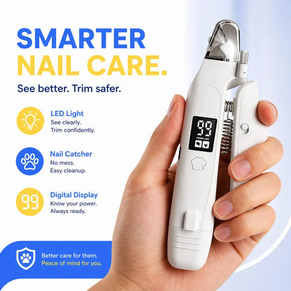 Pet Nail Clipper & Grinder LED Rechargeable 2-in-1