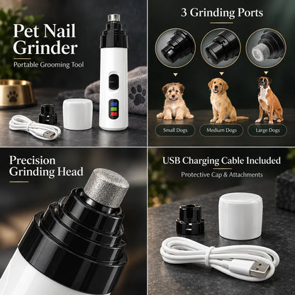 Pet Nail Grinder USB Rechargeable Diamond Grinding Head