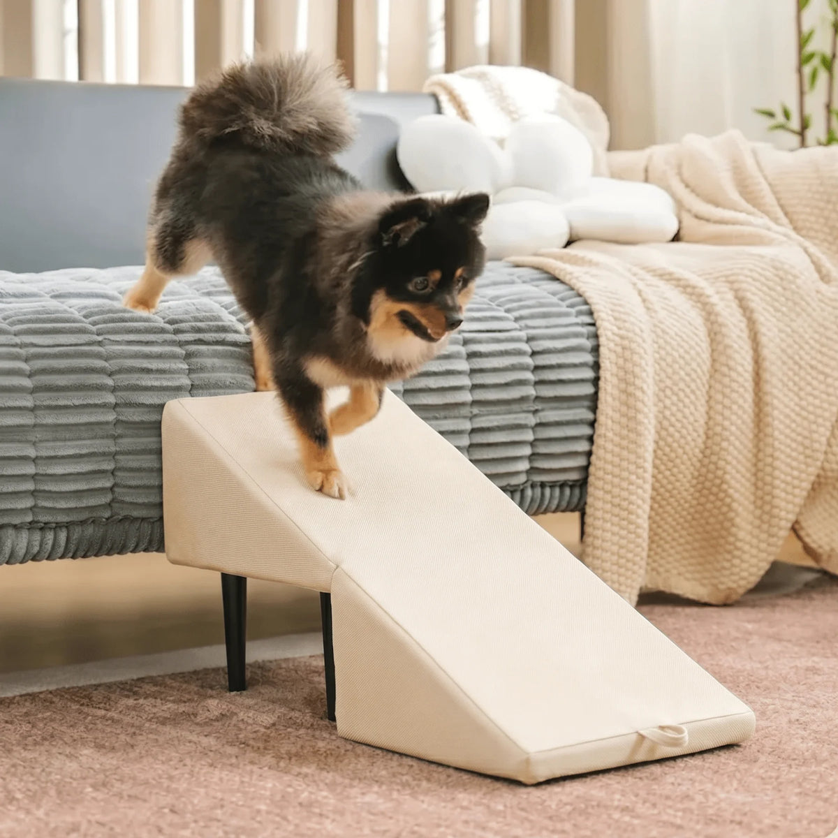 Pet Ramp & Step Stool Convertible Foldable Anti-Slip Suction Base