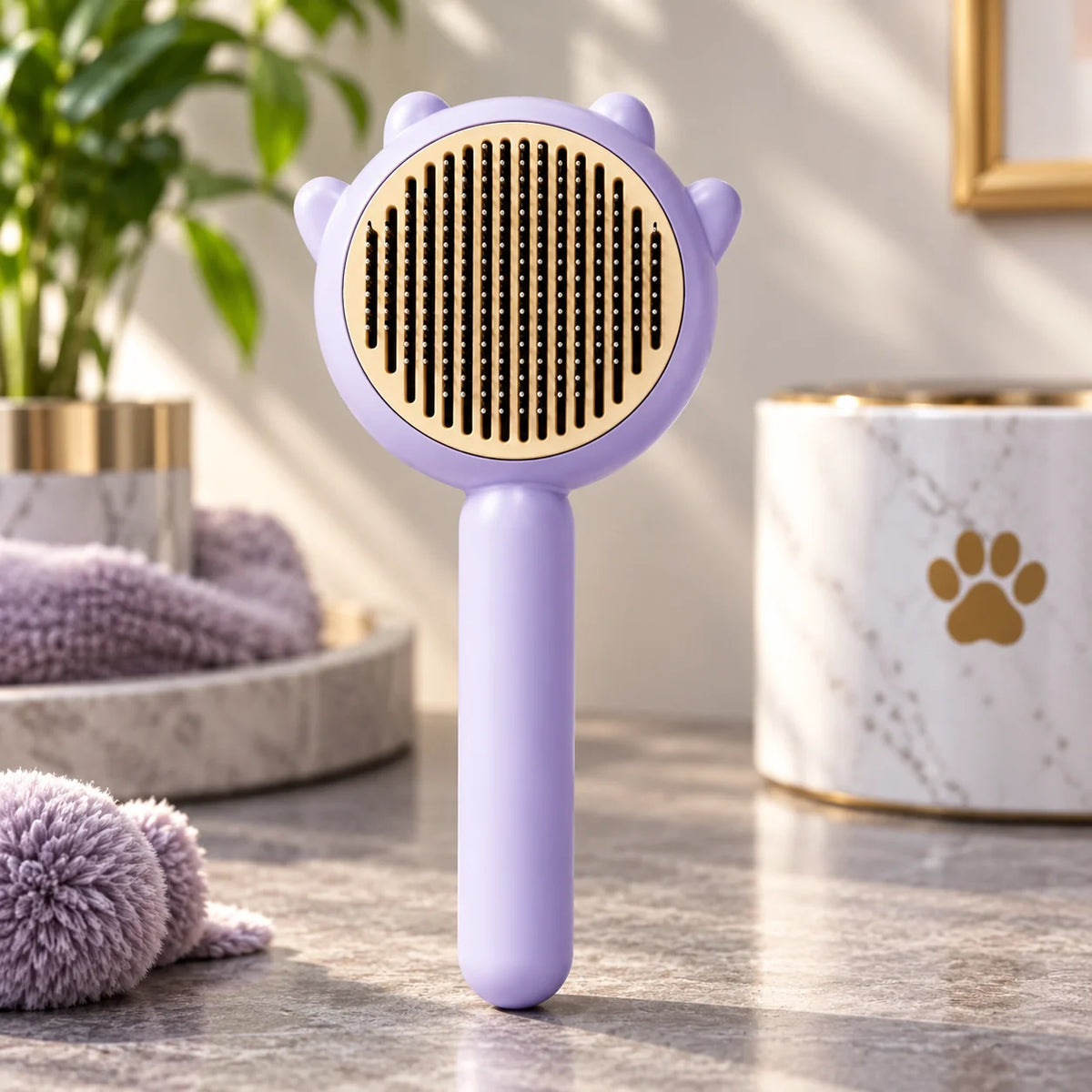 Pet Slicker Brush Self-Cleaning Stainless Steel Pins