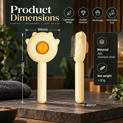 Pet Slicker Brush Self-Cleaning Stainless Steel Pins