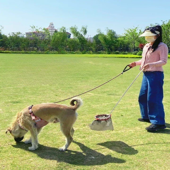 Pet Waste Scooper Telescoping Handle Removable Bin Collapsible Design