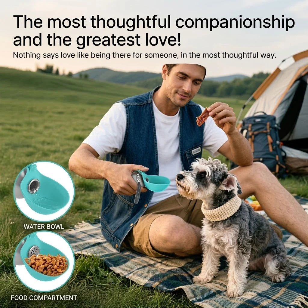 Pet Water Bottle Stainless Steel Foldable Bowl Backflow System