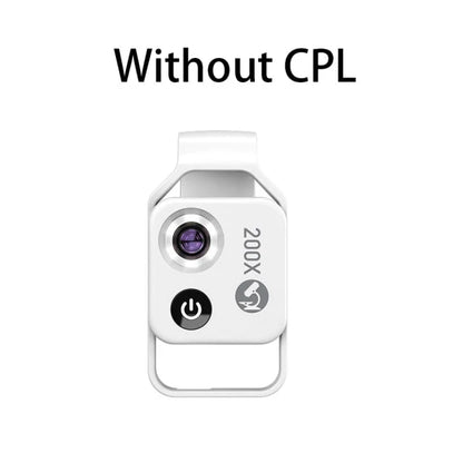 Phone Camera Lens Clip-On 200x Magnification LED Light