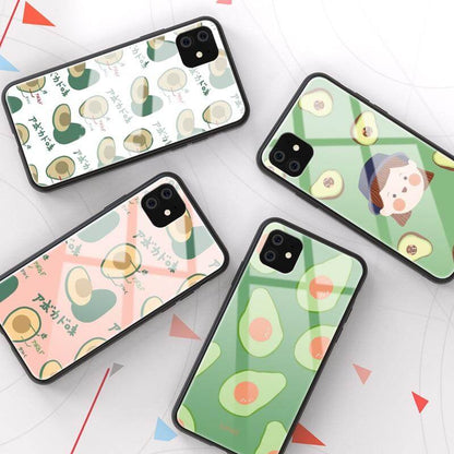 Phone Case Avocado Print Tempered Glass Shockproof