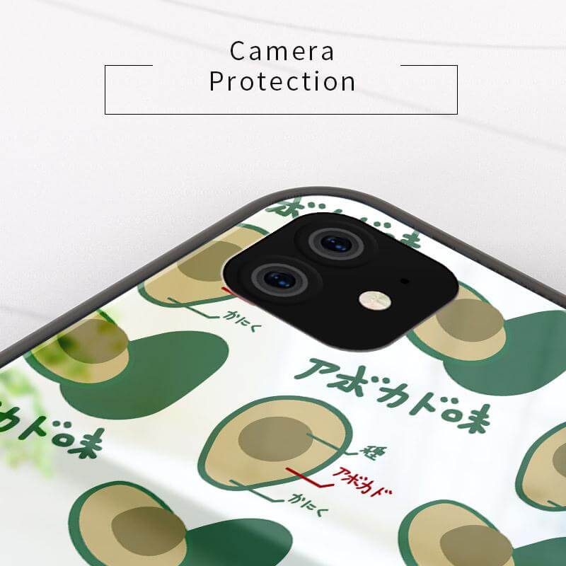 Phone Case Avocado Print Tempered Glass Shockproof