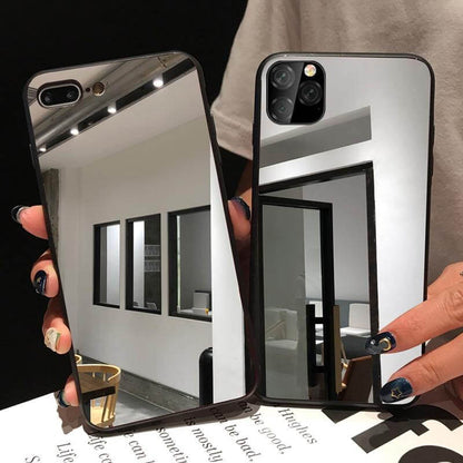 Phone Case Built-In Mirror Shock-Absorbing Corners & Raised Bezel Protection