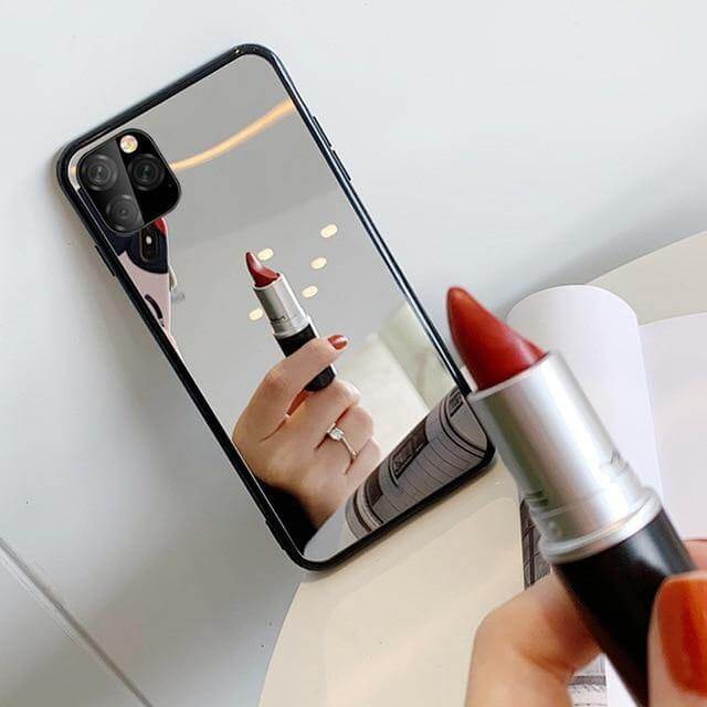 Phone Case Built-In Mirror Shock-Absorbing Corners & Raised Bezel Protection