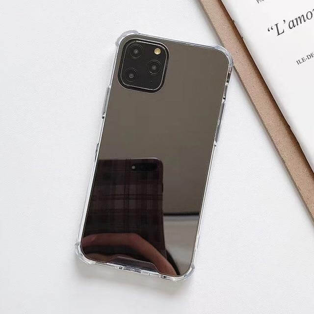 Phone Case Built-In Mirror Shock-Absorbing Corners & Raised Bezel Protection