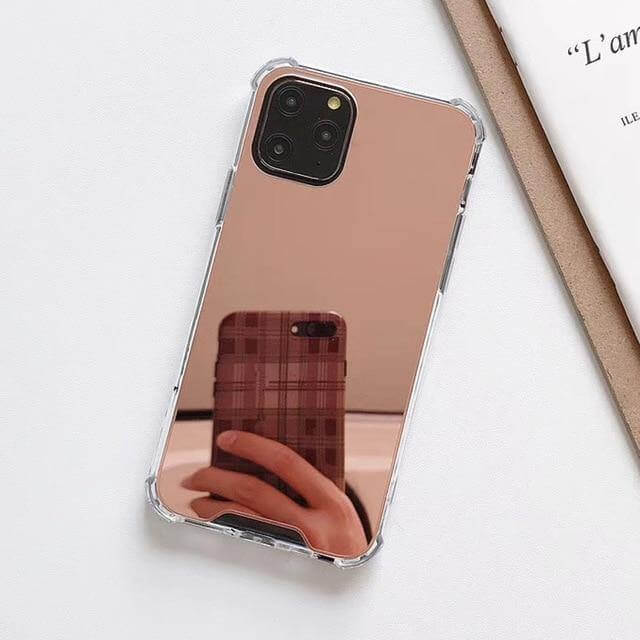 Phone Case Built-In Mirror Shock-Absorbing Corners & Raised Bezel Protection