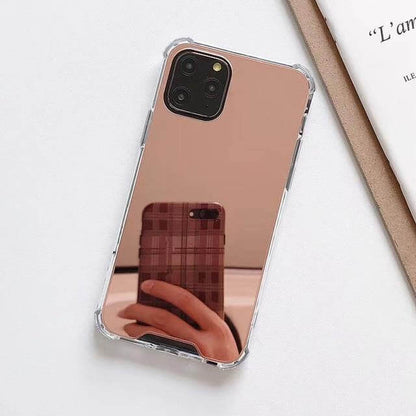 Phone Case Built-In Mirror Shock-Absorbing Corners & Raised Bezel Protection