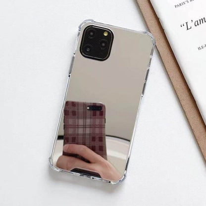 Phone Case Built-In Mirror Shock-Absorbing Corners & Raised Bezel Protection