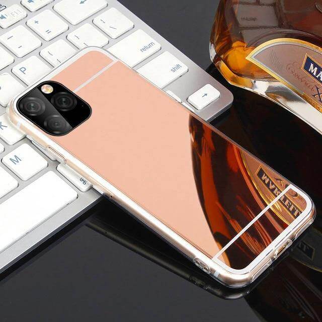 Phone Case Built-In Mirror Shock-Absorbing Corners & Raised Bezel Protection