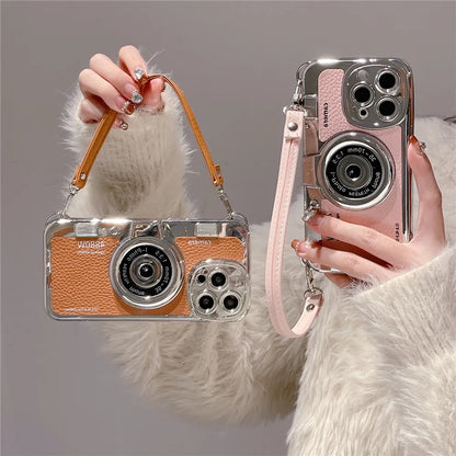 Phone Case Camera-Inspired Matte Non-Slip Anti-Scratch Lanyard & Strap