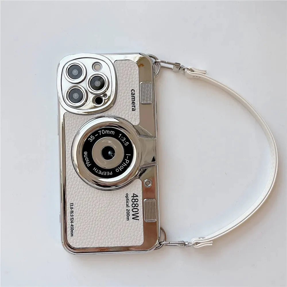 Phone Case Camera-Inspired Matte Non-Slip Anti-Scratch Lanyard & Strap