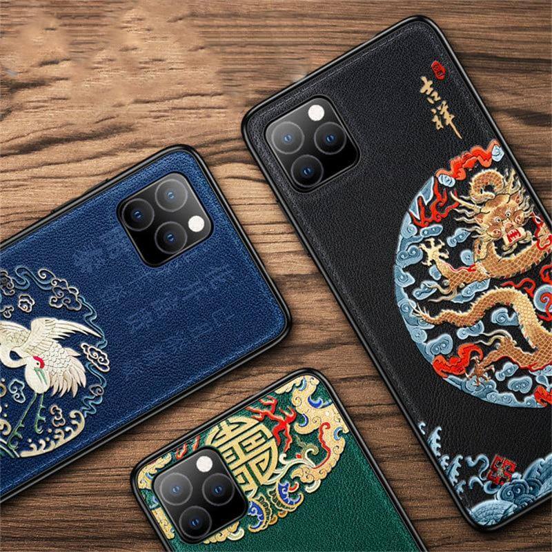 Phone Case Chinese Art-Inspired Case & Screen Protector Bundle