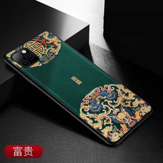 Phone Case Chinese Art-Inspired Case & Screen Protector Bundle