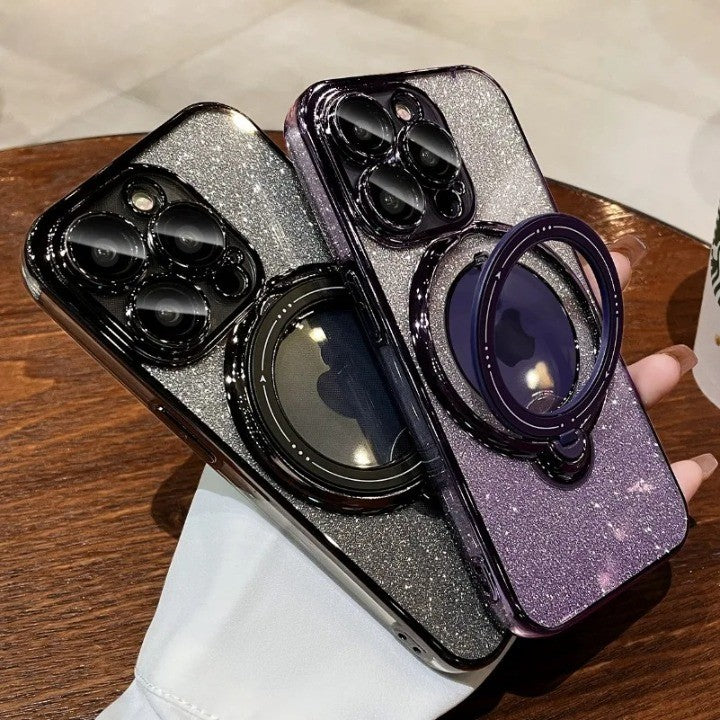 Phone Case Glitter Finish Magnetic & Wireless Charging Compatible
