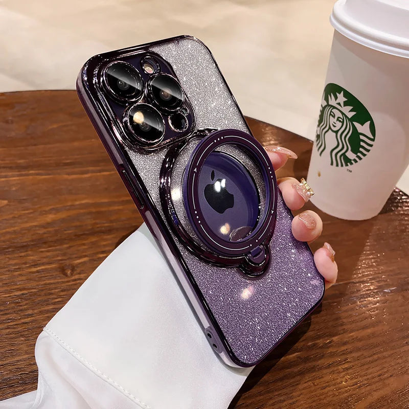 Phone Case Glitter Finish Magnetic & Wireless Charging Compatible