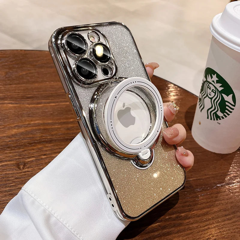 Phone Case Glitter Finish Magnetic & Wireless Charging Compatible
