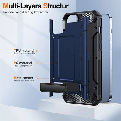 Phone Case Heavy-Duty Drop Protection Built-In Holder Magnetic