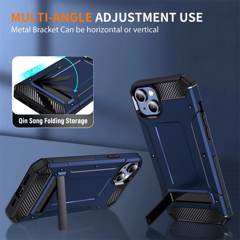 Phone Case Heavy-Duty Drop Protection Built-In Holder Magnetic