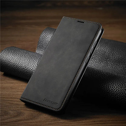 Phone Case Leather MagSafe Compatible Slim Protective Fit