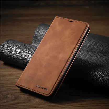 Phone Case Leather MagSafe Compatible Slim Protective Fit