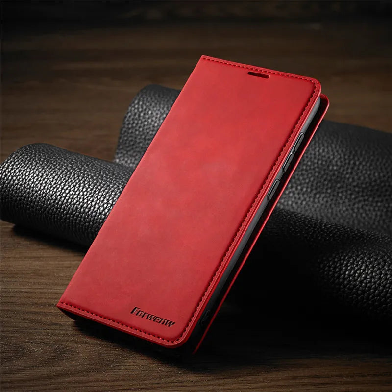 Phone Case Leather MagSafe Compatible Slim Protective Fit