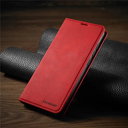 Phone Case Leather MagSafe Compatible Slim Protective Fit