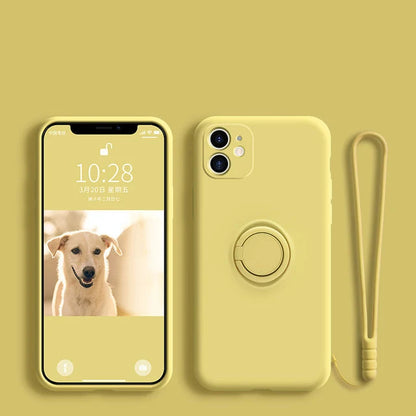 Phone Case Liquid Silicone Ring Holder Matte Dirt-Resistant Finish