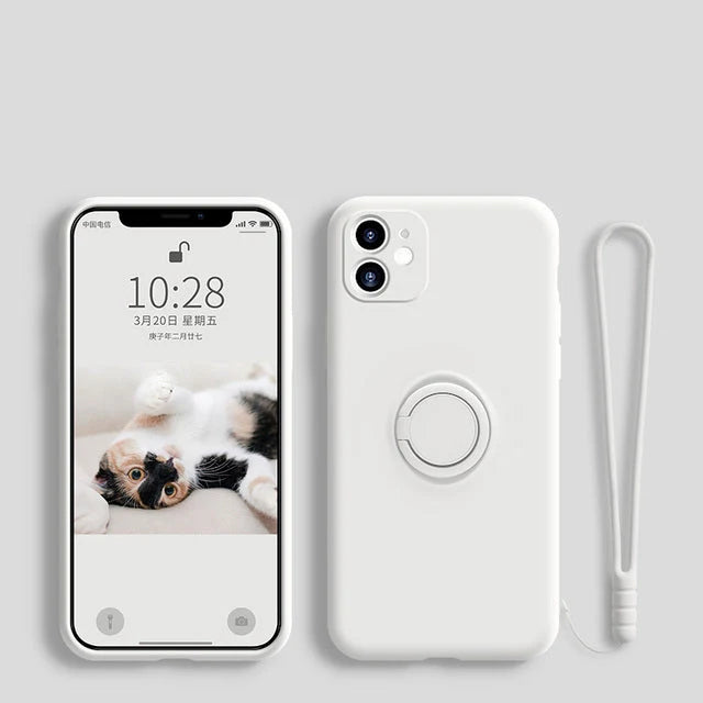 Phone Case Liquid Silicone Ring Holder Matte Dirt-Resistant Finish