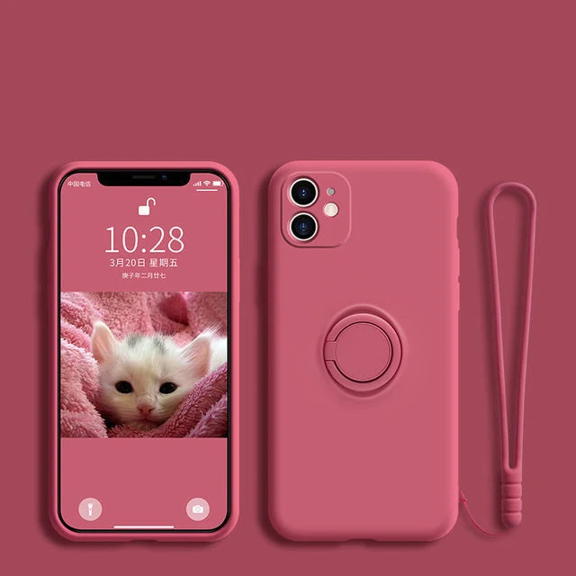 Phone Case Liquid Silicone Ring Holder Matte Dirt-Resistant Finish
