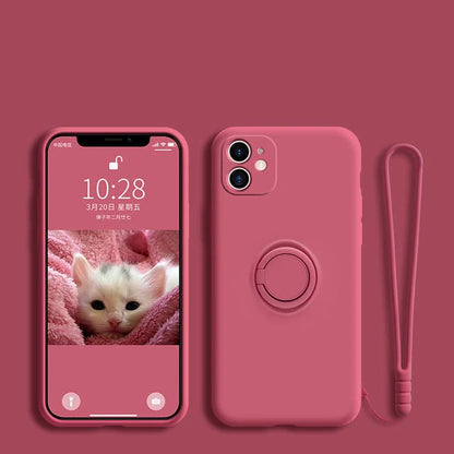 Phone Case Liquid Silicone Ring Holder Matte Dirt-Resistant Finish
